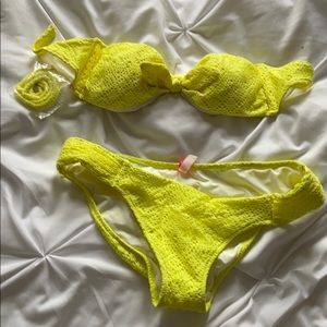 Victoria secret neon bandeau top bathing suit